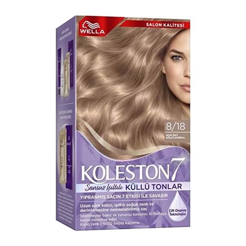 KOLESTON KİT SET SAÇ BOYASI 8.18 AÇIK İNCİ KÜLLÜ KUMRAL*6LI
