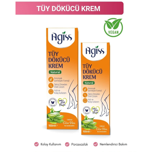 AGİSS TÜY DÖKÜCÜ KREM 100ML NATURAL*12Lİ