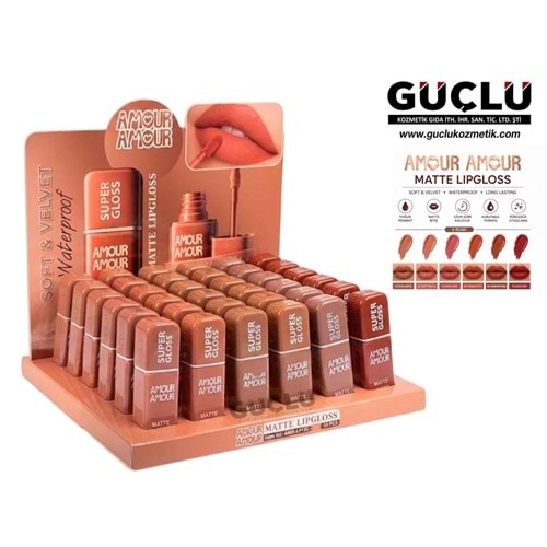 AMOUR A. LİP GLOSS MATTE SOFT & VELVET AMRLP36*36LI