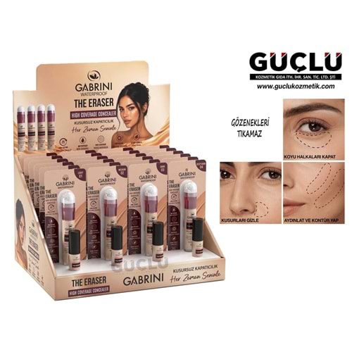 GABRİNİ STİCK KAPATICI WATERPROOF THE ERASER NO:01-02*24LÜ