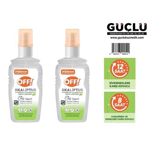 OFF SİNEK KOVAR SPREY VÜCUT LOSYONU 100ML OKALİPTUS*12Lİ