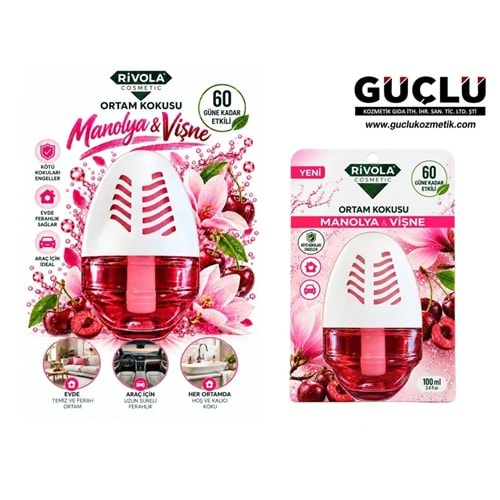 RİVOLA ORTAM KOKUSU KÜRE 100ML MANOLYA&VİŞNE*24LÜ