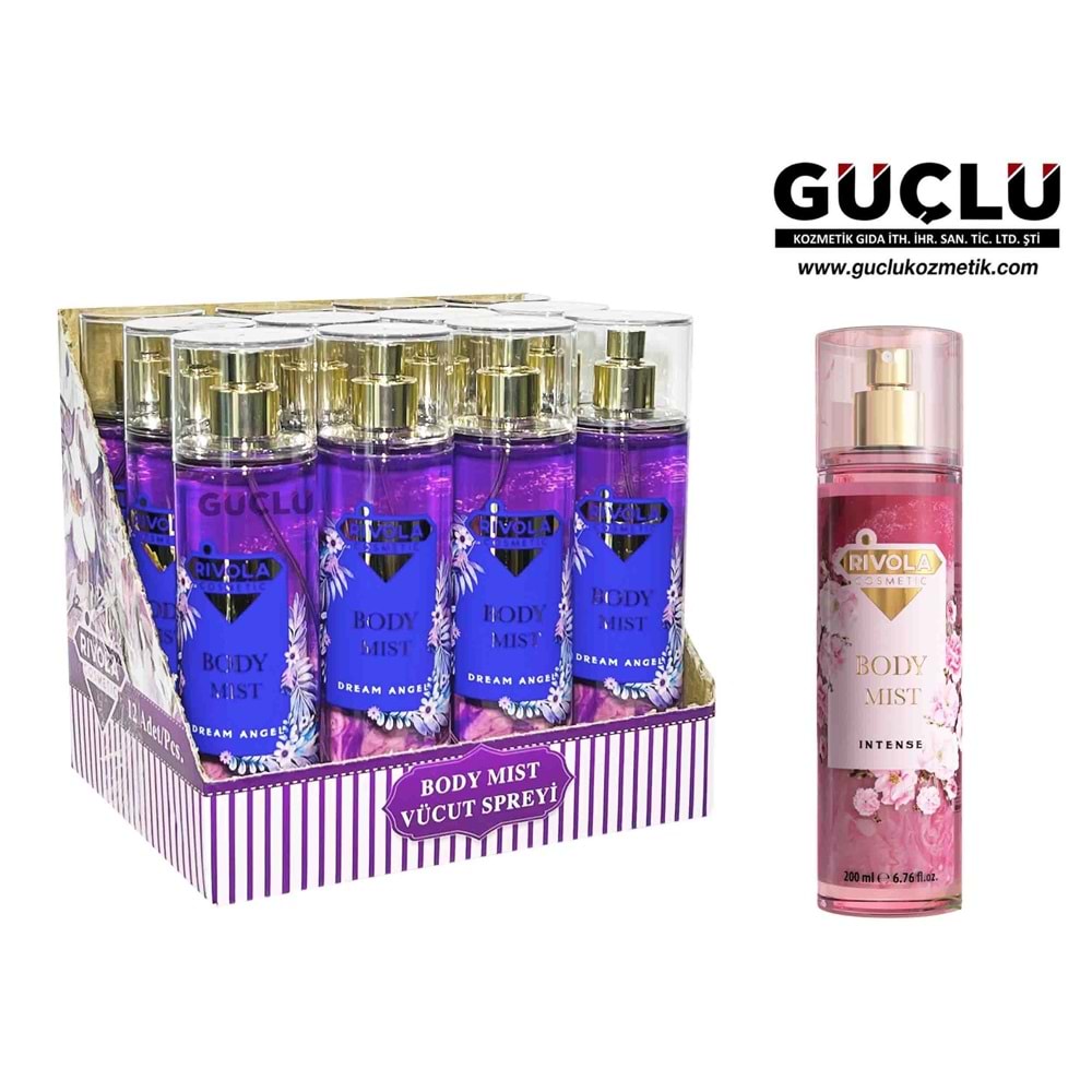 RİVOLA VÜCUT SPREYİ (BODY MİST) 200ML INTENSE*12Lİ