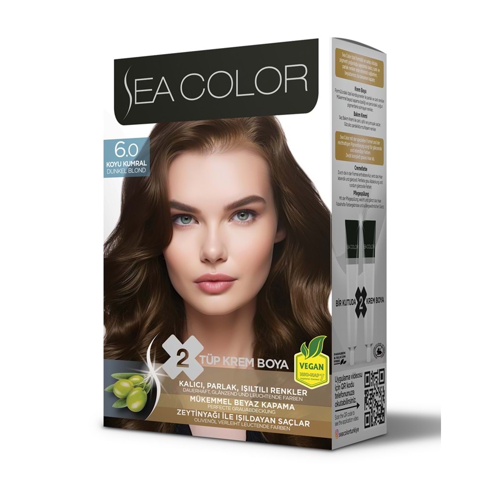 SEA COLOR SAÇ BOYASI 6.0 KOYU KUMRAL*24LÜ