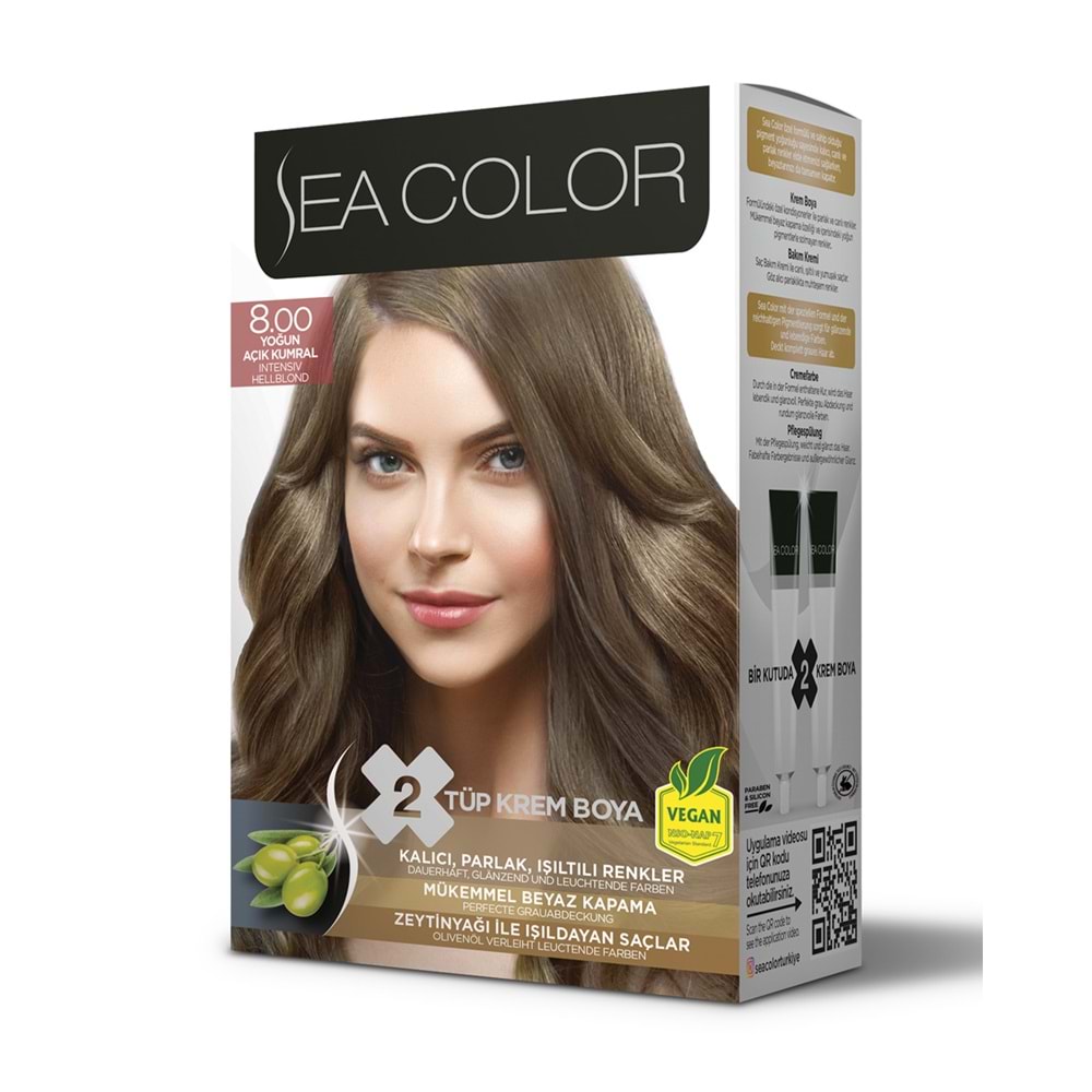 SEA COLOR SAÇ BOYASI 8.00 YOĞUN AÇIK KUMRAL*24LÜ