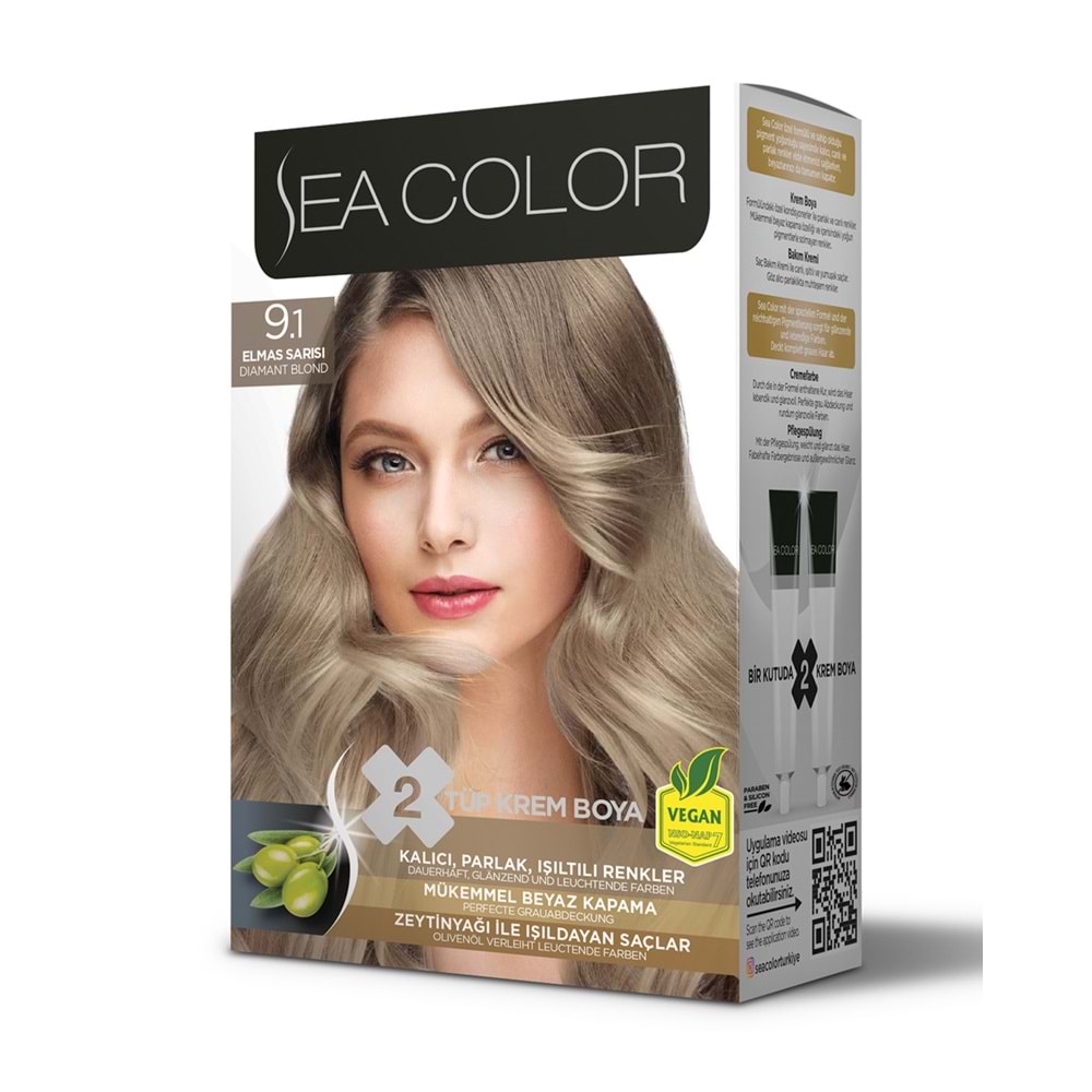 SEA COLOR SAÇ BOYASI 9.1 ELMAS SARISI*24LÜ