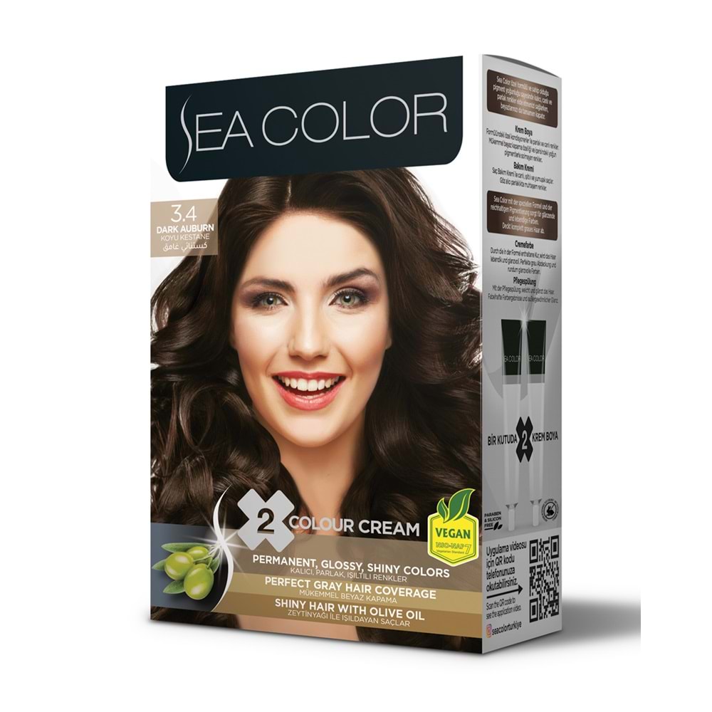 SEA COLOR SAÇ BOYASI 3.4 KOYU KESTANE*24LÜ