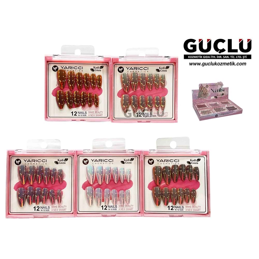 YARICCI TAKMA TIRNAK KEDİ GÖZ NAILS YRC476C*12Lİ