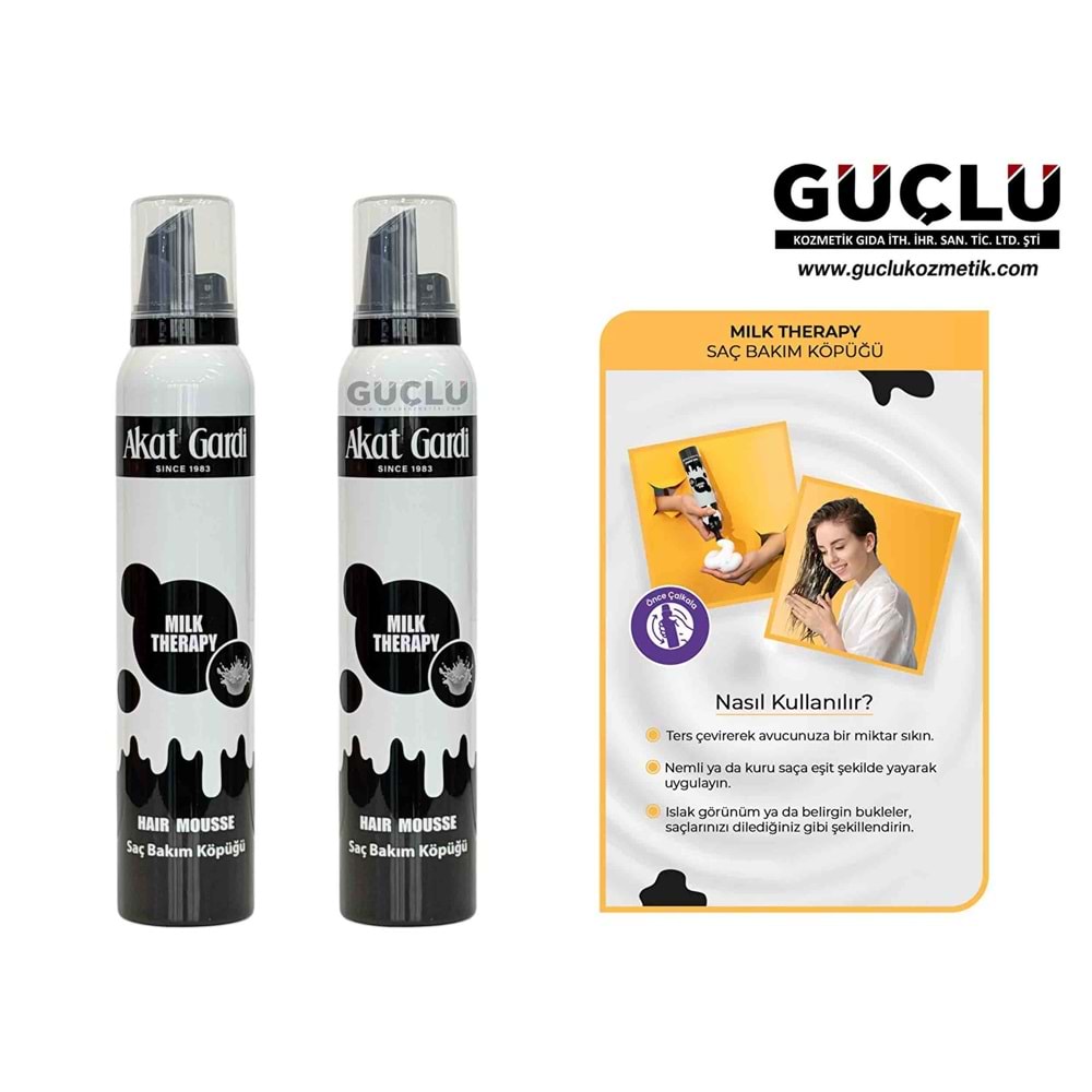 AKAT GARDİ SAÇ KÖPÜĞÜ 200ML MILK THERAPY 0201*12Lİ