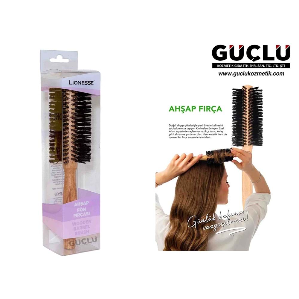 LİONESSE AHŞAP FÖN FIRÇASI 2430*12Lİ