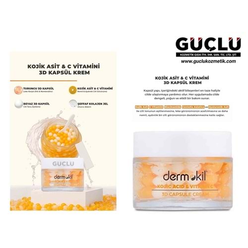 DERMOKİL 3D KAPSÜL KREM 50ML KOJİK ASİT C VİTAMİNİ*12Lİ