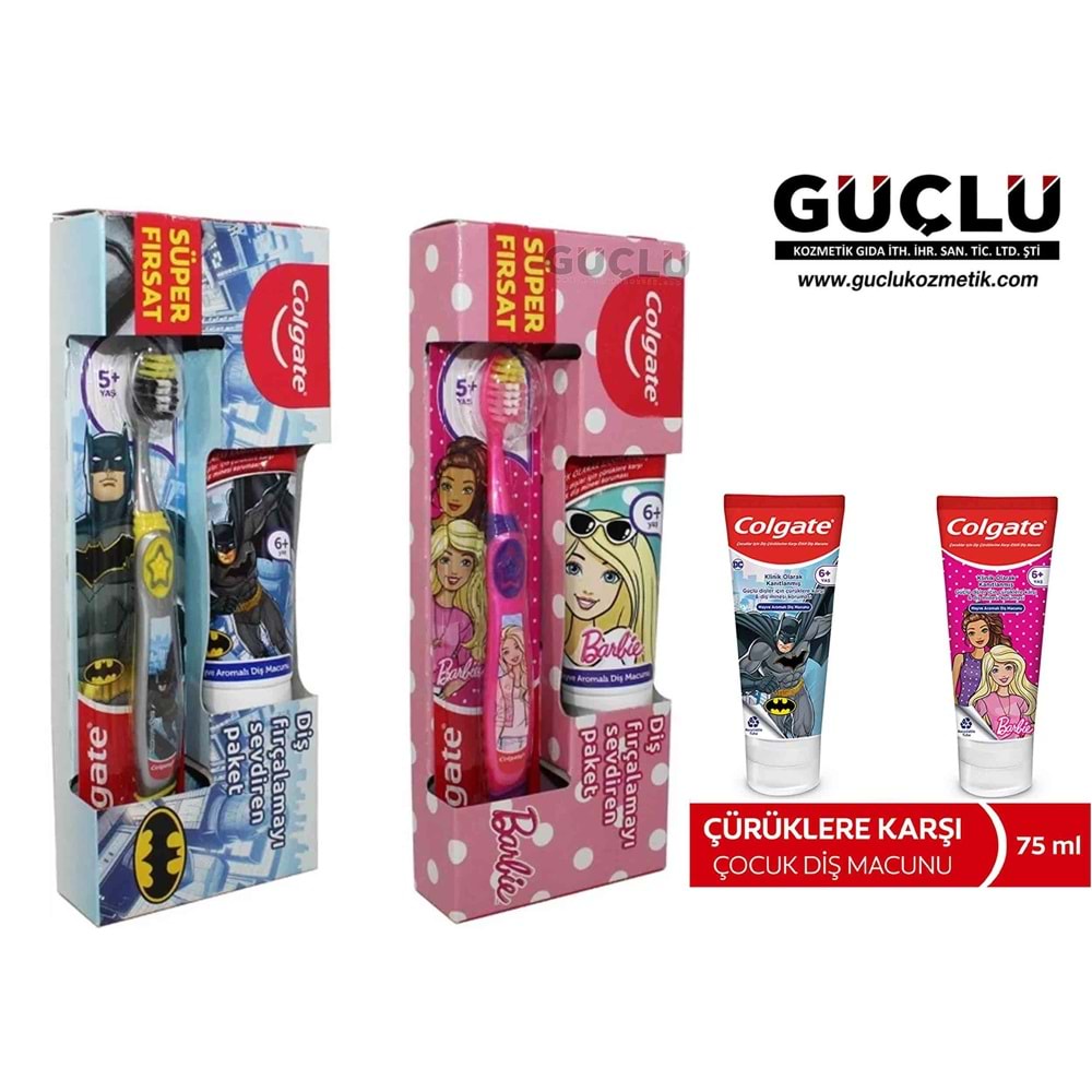COLGATE DİŞ MACUNU ÇOCUK 75ML BARBİE+DİŞ FIRÇASI 6892*12Lİ