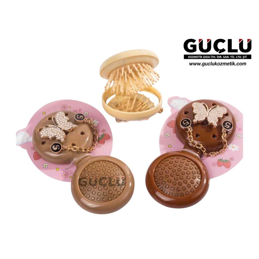 LİNPOOX AYNALI SAÇ FIRÇASI AKSESUARLI KATLANIR SRC25*12Lİ