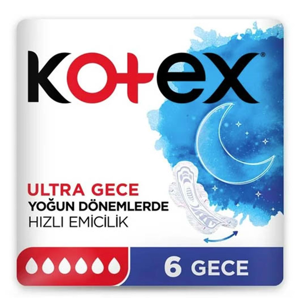 KOTEX TEKLİ ULTRA GECE 6LI 1505*24LÜ