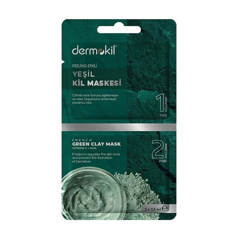 DERMOKİL KİL MASKESİ 7,5ML*2 GREEN CLAY*12Lİ