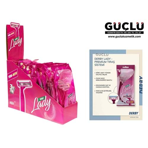 DERBY LADY TIRAŞ BIÇAĞI NEON 4LÜ POŞET 1753*14LÜ