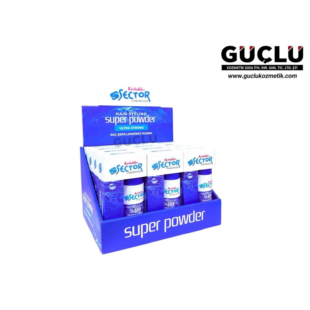 SECTOR SAÇ ŞEKİLLENDİRİCİ PUDRA 20GR STRONG(MAVİ)*12Lİ
