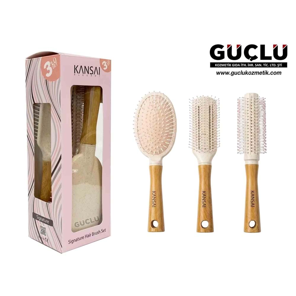 KANSAİ SAÇ FIRÇA SET 3LÜ SİGNATURE SGB209*12Lİ