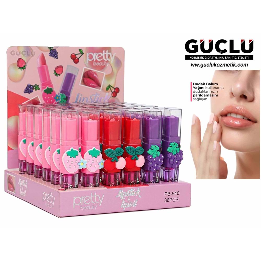 PRETTY B. LİPSTİCK & LİPOİL PB940*36LI