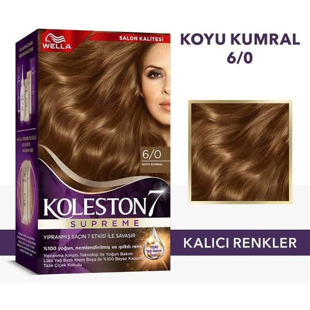 KOLESTON KİT SET SAÇ BOYASI 6.0 KOYU KUMRAL*6LI