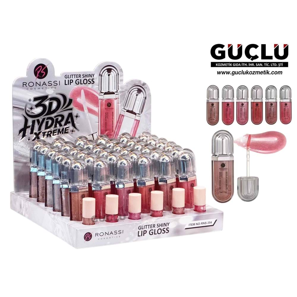 RONASSİ LİP GLOSS GLITTER SHINY 3D HYDRA EXTREME RNS354*36LI