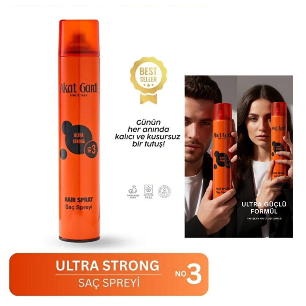 AKAT GARDİ SAÇ SPREY 250ML ULTRA STRONG TURUNCU NO:3*12Lİ