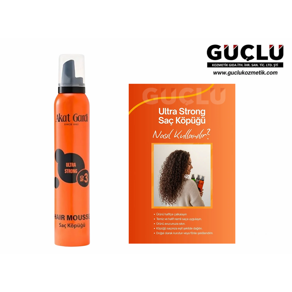 AKAT GARDİ SAÇ KÖPÜĞÜ 350ML (TURUNCU) ULTRA STRONG NO:3*12Lİ